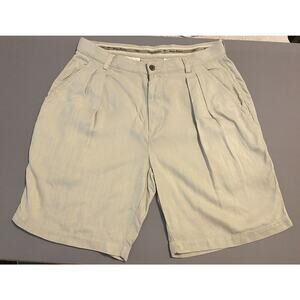 Tommy Bahama Shorts Men's 32 Chino 100% Silk Preppy Golf Tan Beige